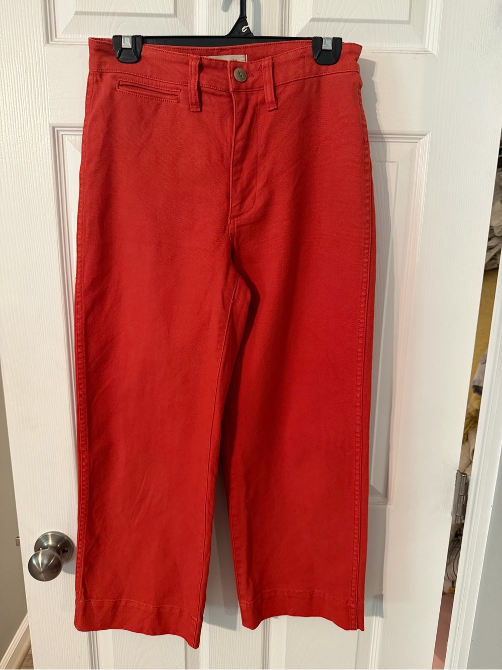 Madewell Orange Wide Leg Cropped Jeans